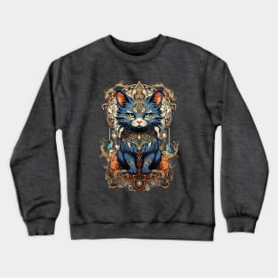 Cute Black Kitten retro vintage design Crewneck Sweatshirt